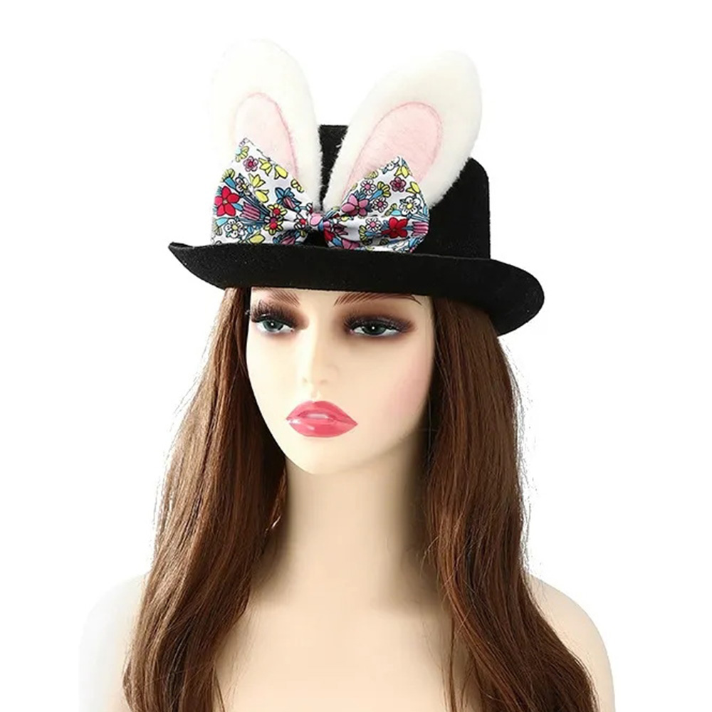 Accessoire de costume de chapeau haut de forme avec oreilles de lapin de Pâques