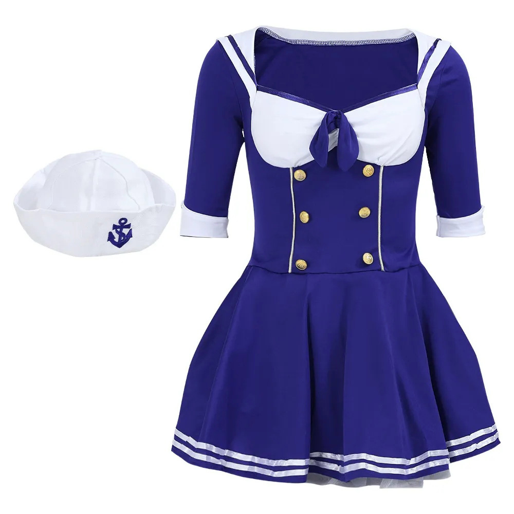 Costume de marin sexy pour femme tenue de fantaisie bleu marine