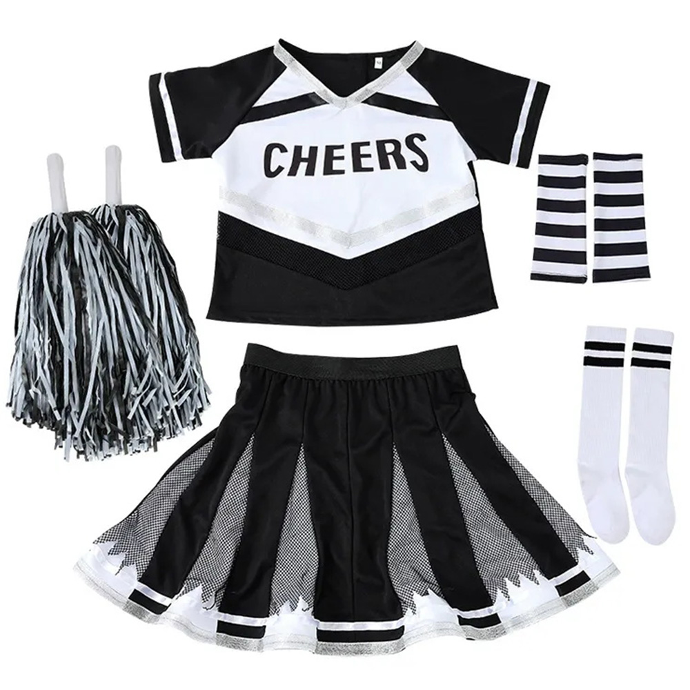 Ensemble de costumes de cheerleading noirs pour filles