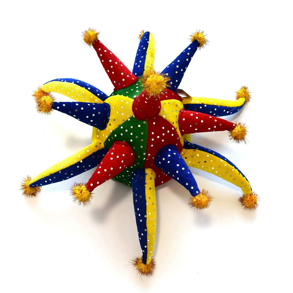 Chapeau unisexe à paillettes multicolores Jester Mardi Gras