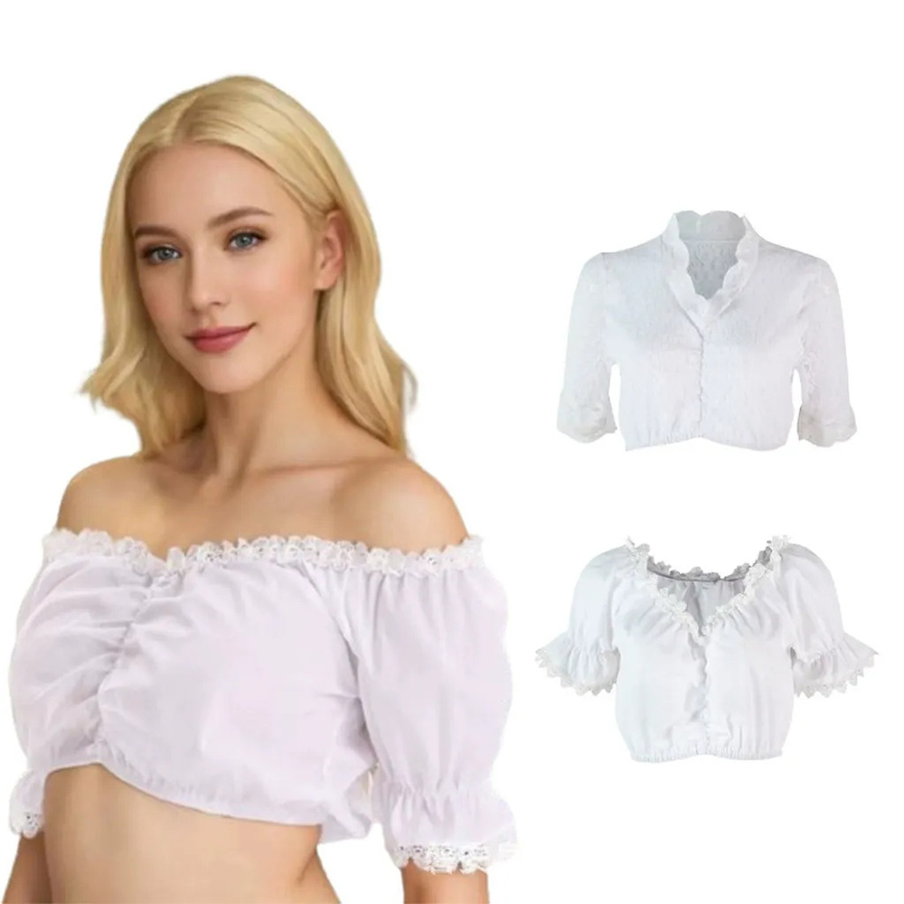 Top court en dentelle ajourée pour costume bavarois féminin d'Oktoberfest
