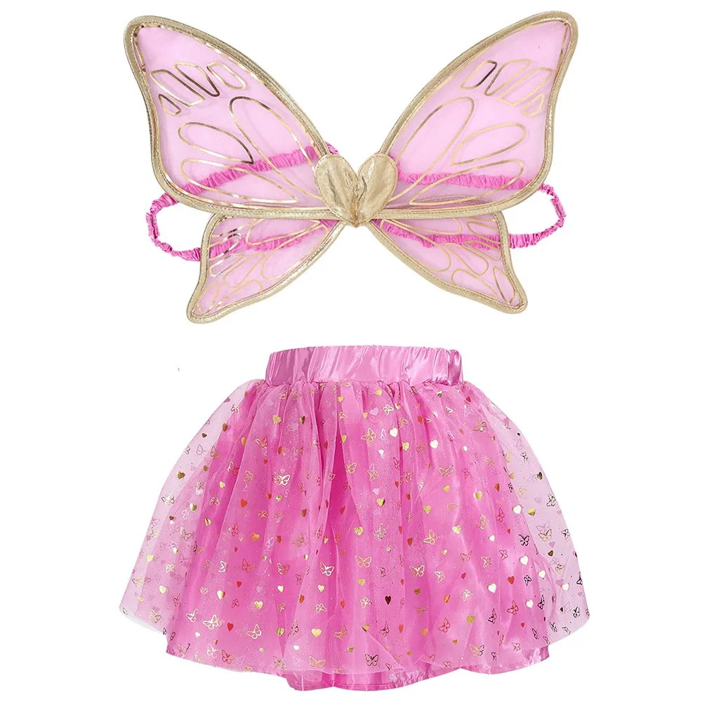 Ensemble jupe et ailes roses, Costume de fée pour enfants