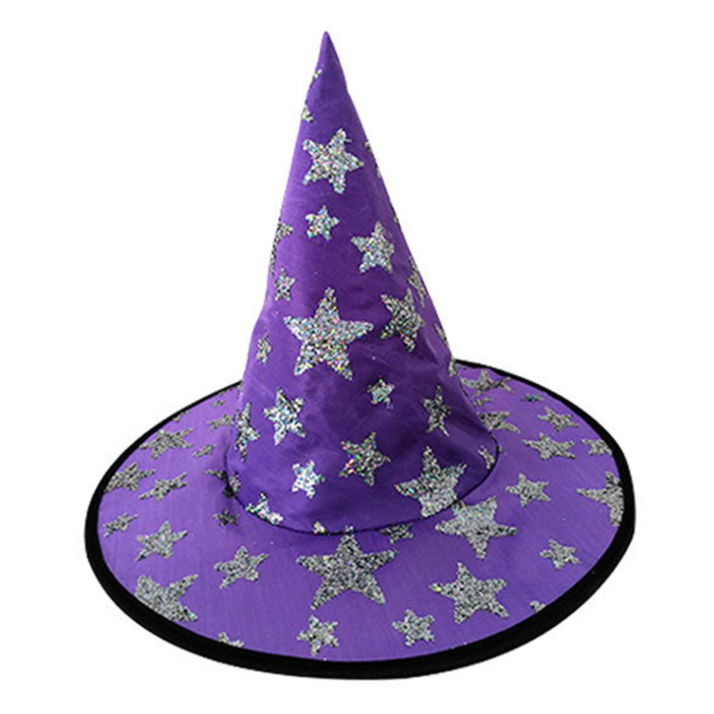 Chapeau de sorcière violet avec étoiles pour enfants pour Halloween