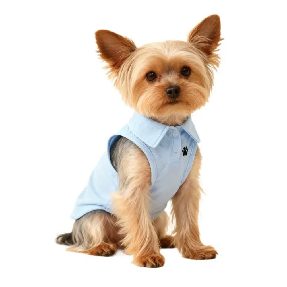 Polo d'été respirant de couleur unie pour chien
