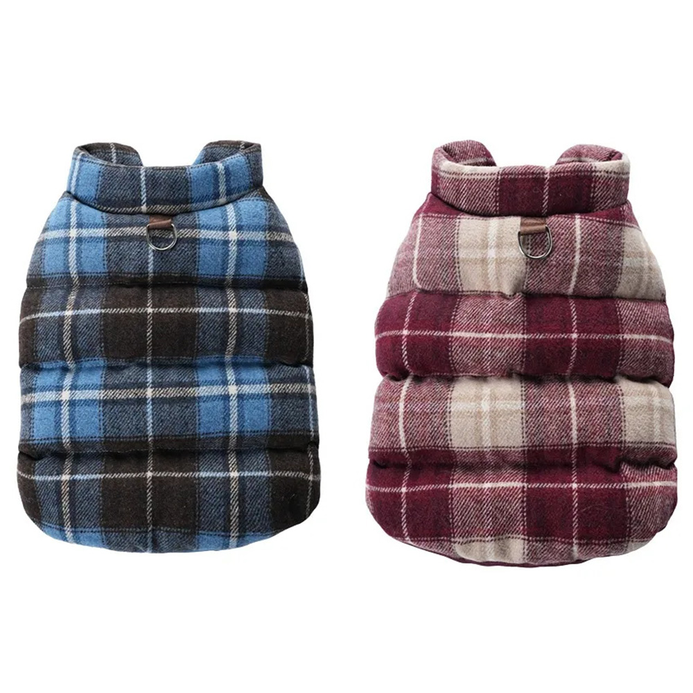 Veste épaisse et chaude pour chien à carreaux de style britannique