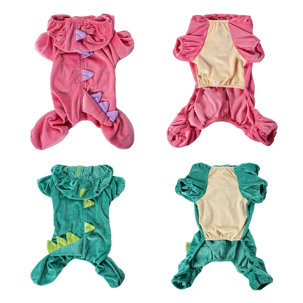 Costume d'Halloween à capuche pour chien dinosaure Dino
