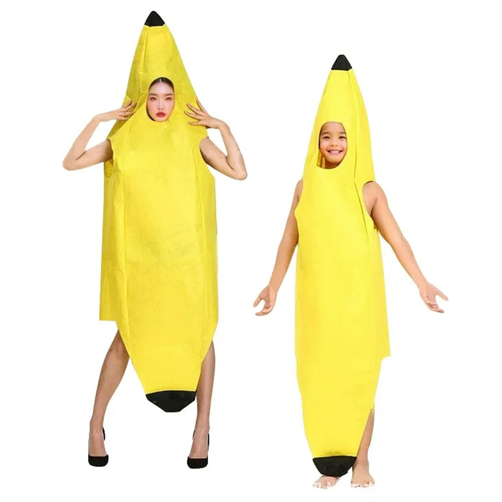 Costume d'Halloween tunique banane drôle pour enfants et adultes