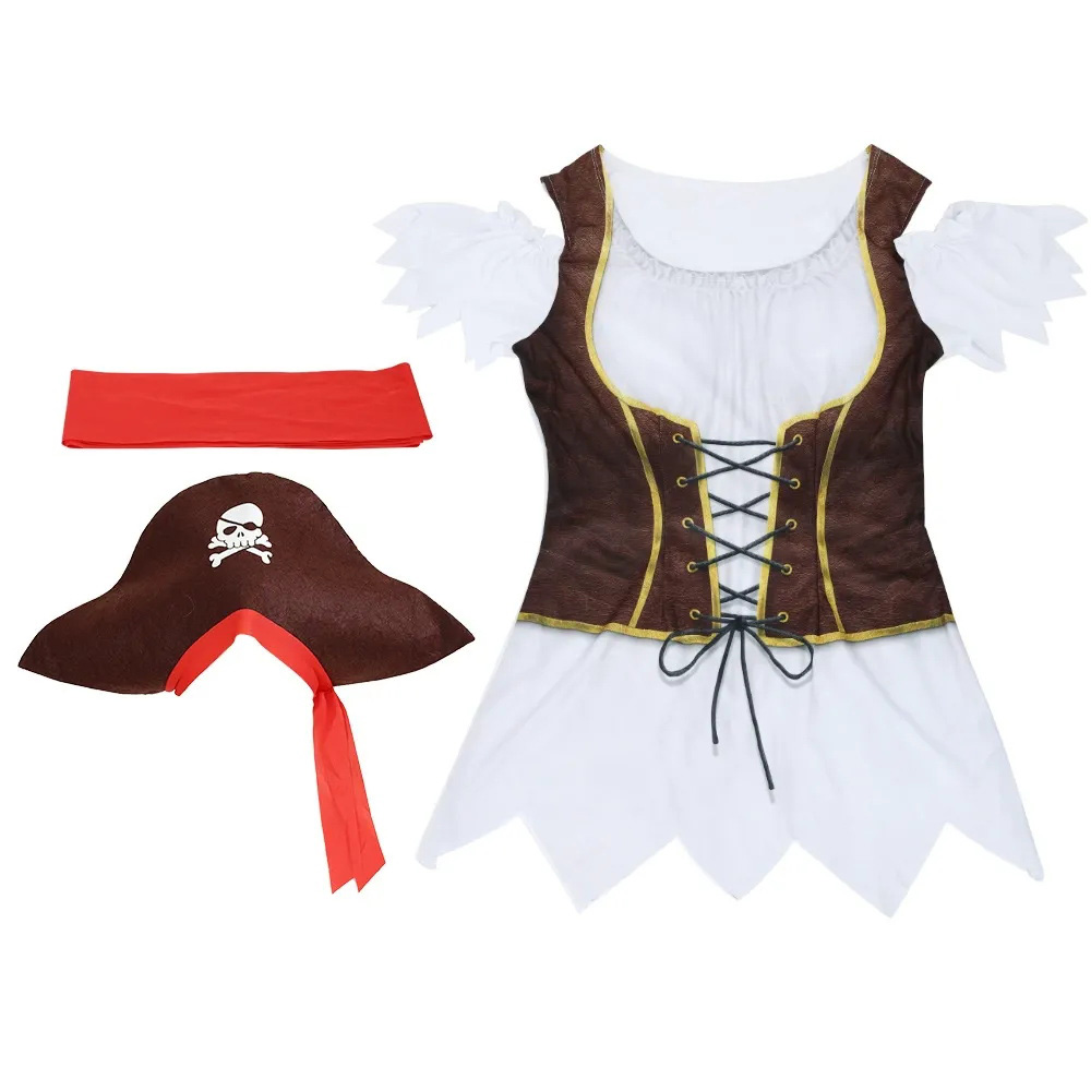 Costume de robe de pirate d'Halloween pour femme