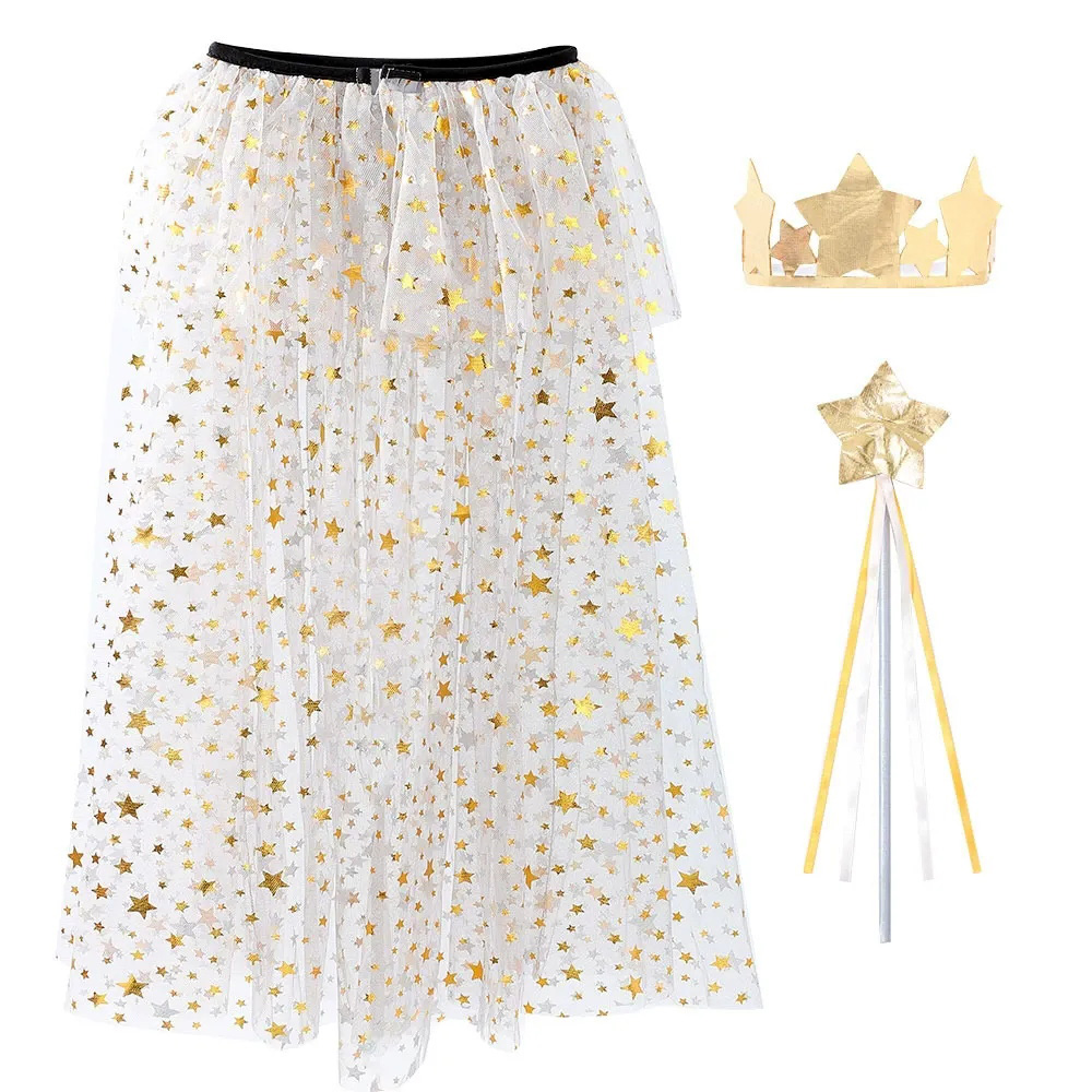 Ensemble de déguisement pour enfants robe en tulle multicouche à étoiles
