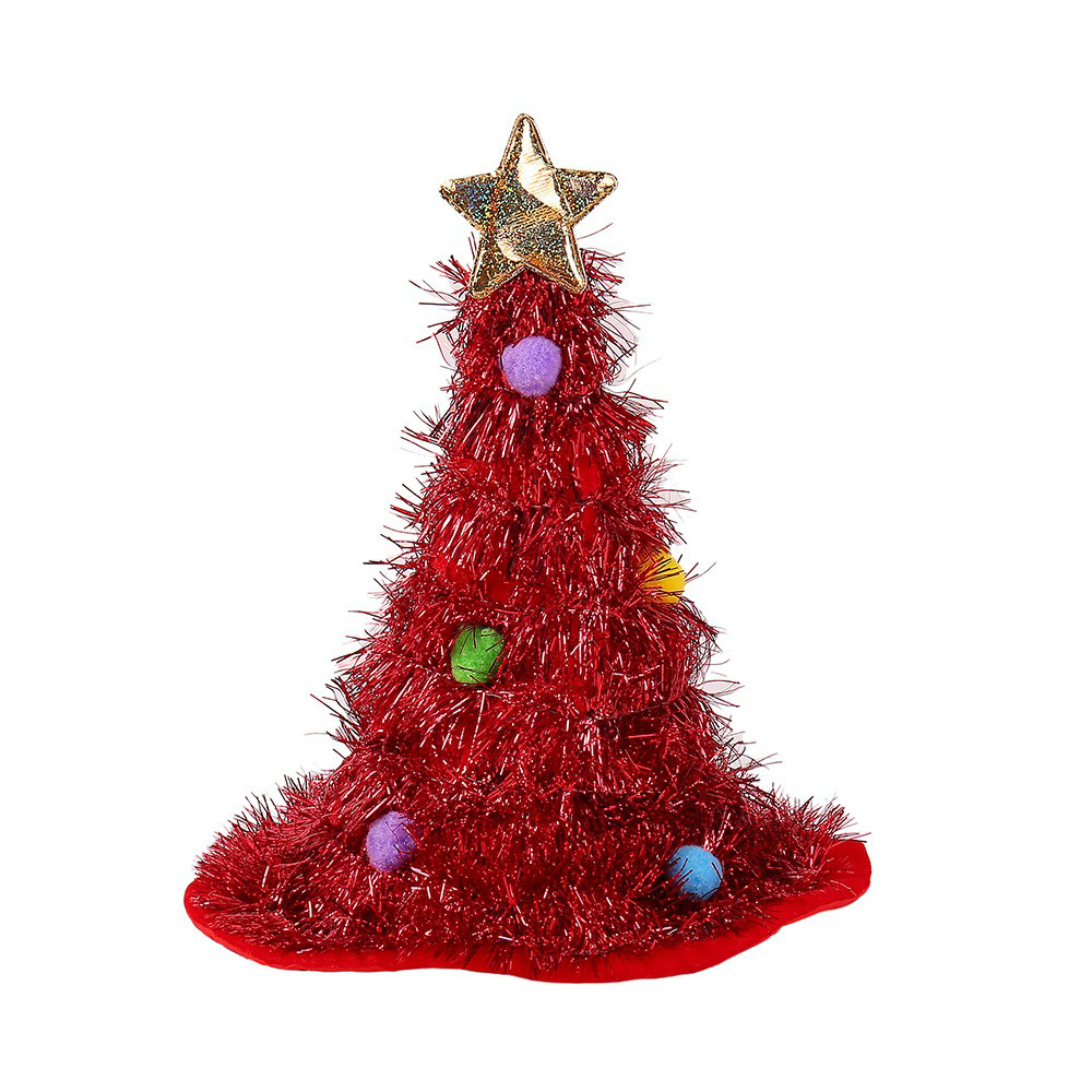 Accessoire de costume de chapeau d'arbre de Noël rouge vert drôle