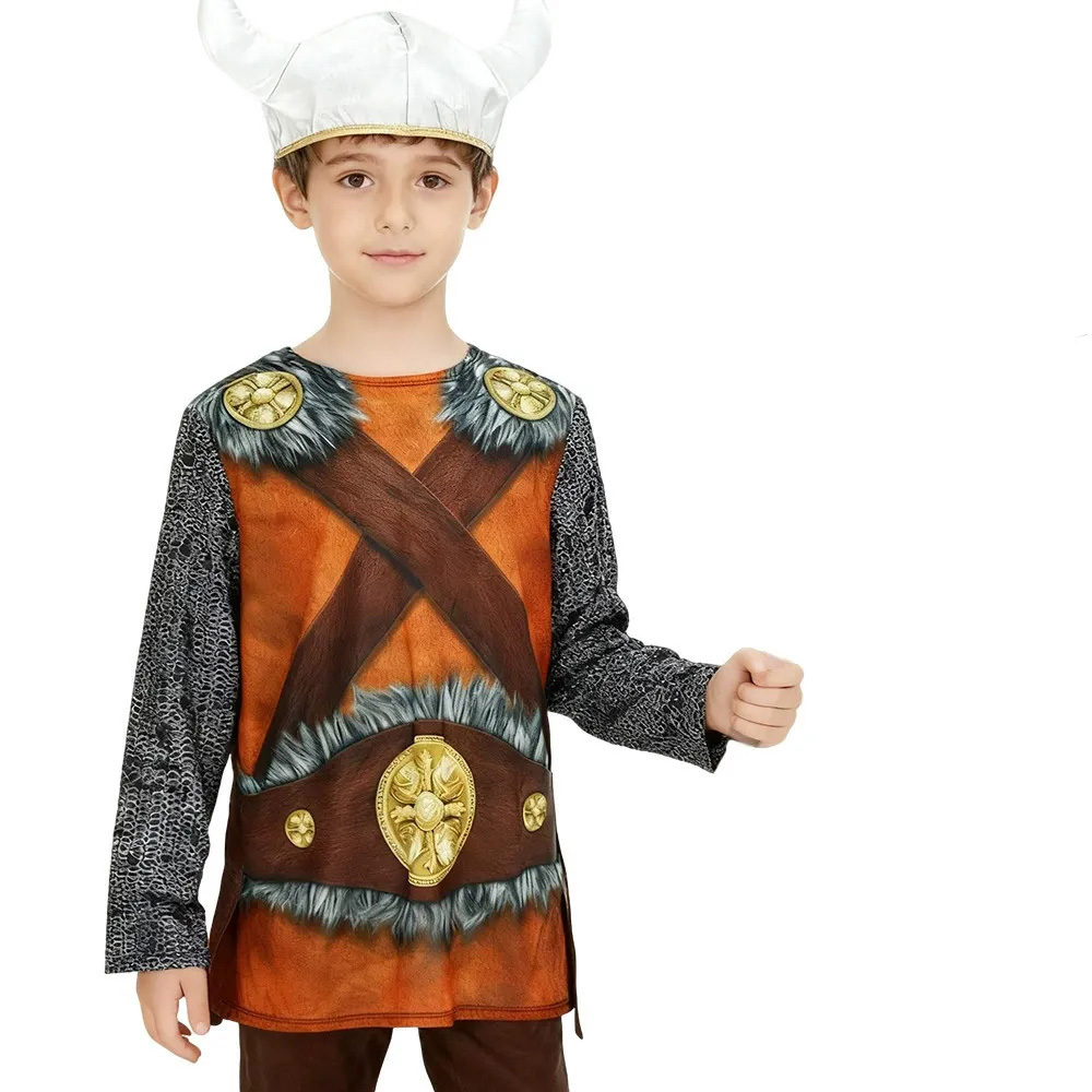 Costume de Viking pour enfants, robe de Cosplay de fête